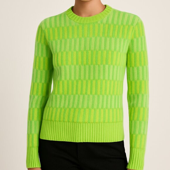Bright Green Cashmere Guest in Residence Sweater - Picture 1 of 7